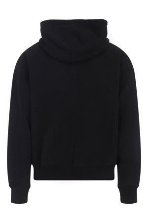 Felpa con cappuccio in cotone nero AMI | USW770747W001