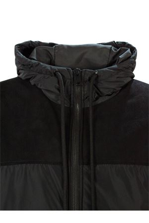 Black leather and fabric jacket ARC | B2025NERO