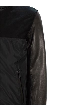 Black leather and fabric jacket ARC | B2025NERO