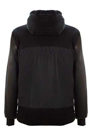 Black leather and fabric jacket ARC | B2025NERO