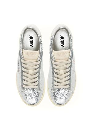 Dallas Low 'Sparkling' Sneakers Sparkling In Silver And Whitesequins AUTRY | ADLWTI05SILVERWHT