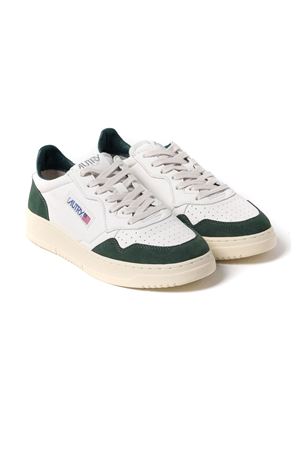 Medalist Low Sneakers In White Leather And Green AUTRY | AULMGS42WHTBOTTLE