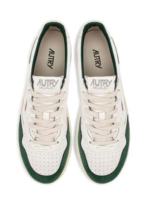 Medalist Low Sneakers In White Leather And Green AUTRY | AULMGS42WHTBOTTLE