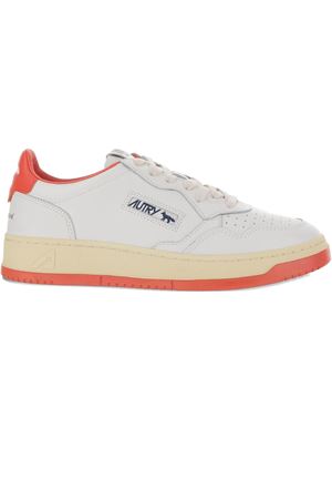 White and Red leather Autry x Maison Kitsuné sneakers AUTRY | AULMMK02WHTRED
