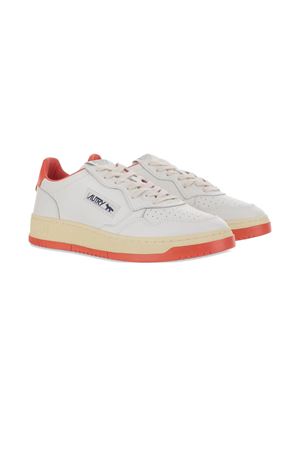 White and Red leather Autry x Maison Kitsuné sneakers AUTRY | AULMMK02WHTRED