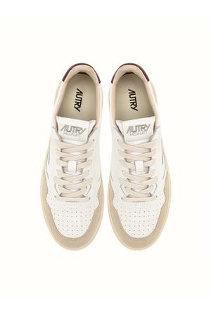 White and Burgundy Medalist Low Sneakers AUTRY | AULWLS03WHTBURGUND