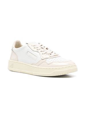 Sneakers Medalist Low In Pelle Bianca E Rosa AUTRY | AULWRT03WHTROSE