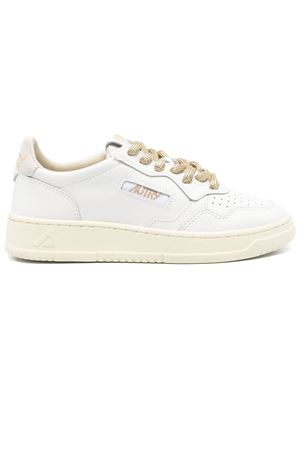 Sneakers Medalist Low In Pelle Bianca E Oro AUTRY | AULWSW01WHT