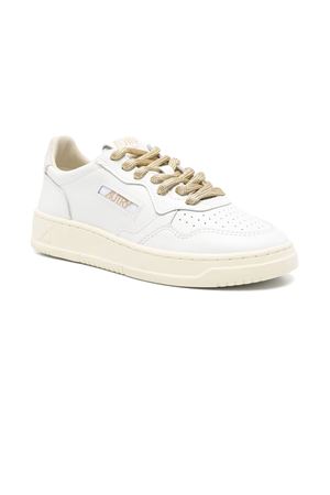 Sneakers Medalist Low In Pelle Bianca E Oro AUTRY | AULWSW01WHT