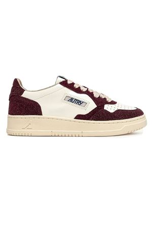 Medalist Low Sneakers In White and Brown Glitter AUTRY | AULWTA05MARHAMARON