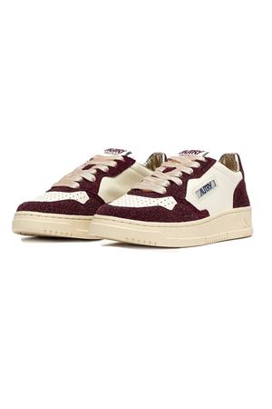 Medalist Low Sneakers In White and Brown Glitter AUTRY | AULWTA05MARHAMARON