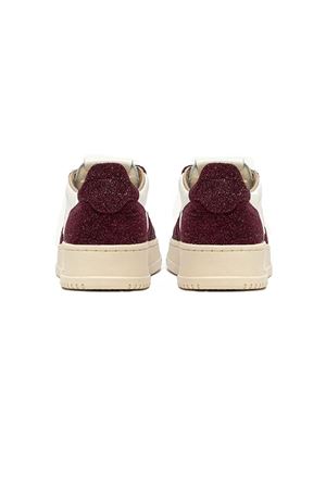 Medalist Low Sneakers In White and Brown Glitter AUTRY | AULWTA05MARHAMARON