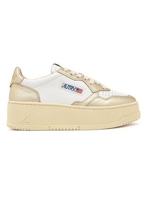 Sneakers Medalist Platform In Pelle Bianca E Platino AUTRY | PTLWWB16WHTPLATINUM