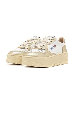 Sneakers Medalist Platform In Pelle Bianca E Platino AUTRY | PTLWWB16WHTPLATINUM