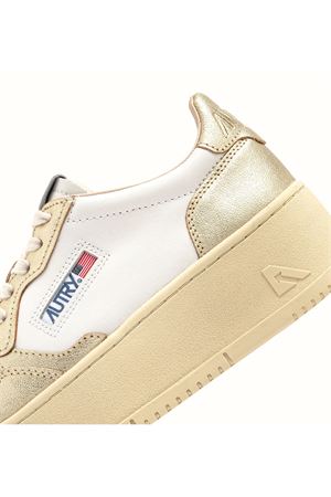Sneakers Medalist Platform In Pelle Bianca E Platino AUTRY | PTLWWB16WHTPLATINUM