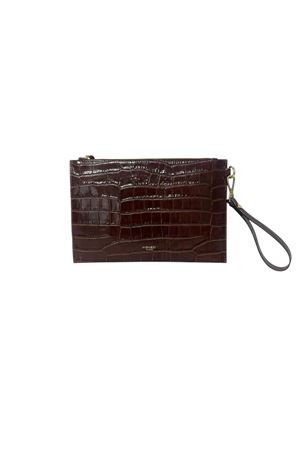 Croco bag in dark brown leather AVENUE67 | CROCO017