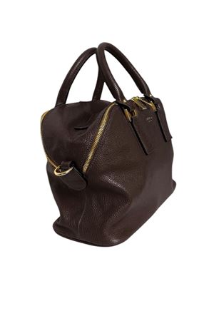 Dark brown grained soft leather bag AVENUE67 | FANDANGOXS017