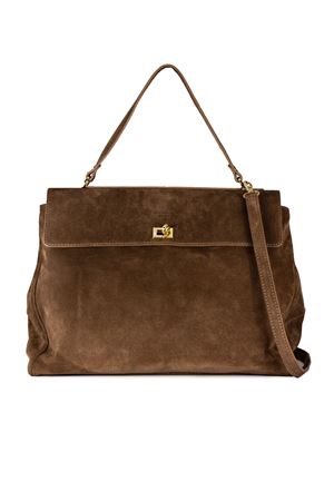 Borsa grande morbida in camoscio marrone AVENUE67 | FULL065