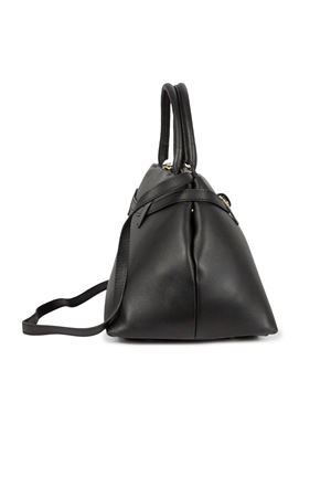 Borsa media semirigida in pelle nera AVENUE67 | INFINITY001