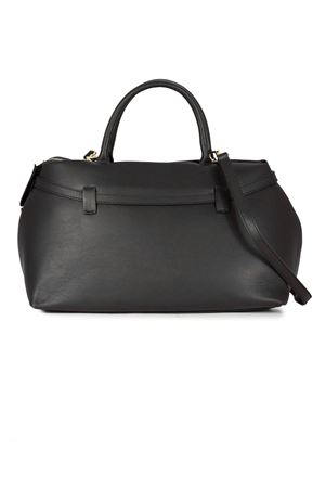 Borsa media semirigida in pelle nera AVENUE67 | INFINITY001
