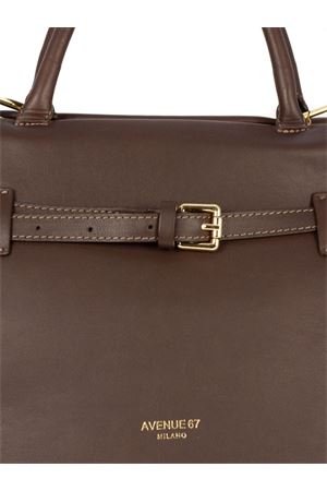 Borsa media semirigida in pelle testa di moro AVENUE67 | INFINITY017