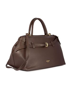 Borsa media semirigida in pelle testa di moro AVENUE67 | INFINITY017