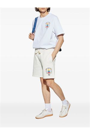 White cotton embroidered-logo shorts CASABLANCA | MPF25JTR00304