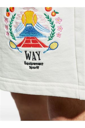 White cotton embroidered-logo shorts CASABLANCA | MPF25JTR00304