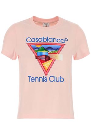 T-shirt in cotone biologico rosa CASABLANCA | WPF25JTS02002