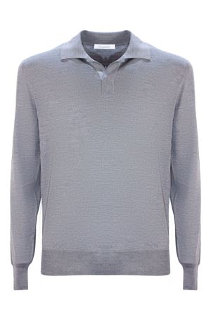 Grey long-sleeved wool polo shirt CRUCIANI | UC5260110U61PO2120205