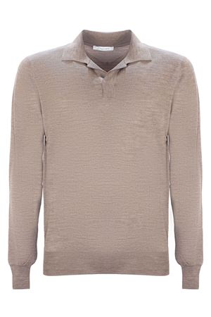 Brown long-sleeved wool polo shirt CRUCIANI | UC5260110U61PO2120944
