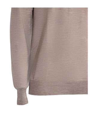 Brown long-sleeved wool polo shirt CRUCIANI | UC5260110U61PO2120944
