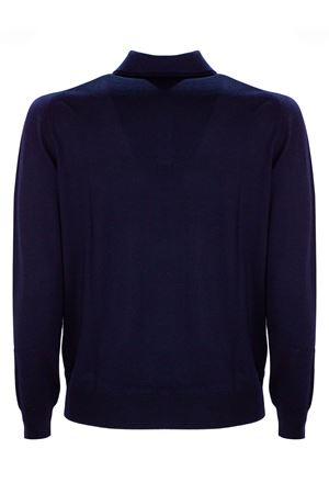 Long-sleeved blue wool polo shirt CRUCIANI | UC5261410U84PO0110214