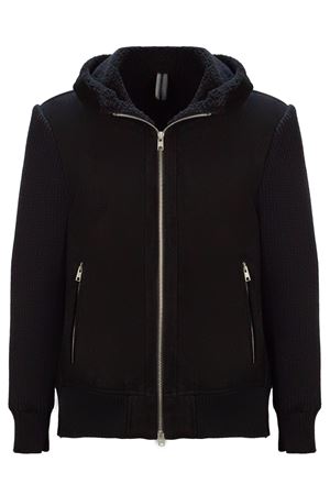Black leather and shearling jacket DFOUR | DF906MLBLACK