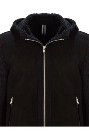 Black leather and shearling jacket DFOUR | DF906MLBLACK