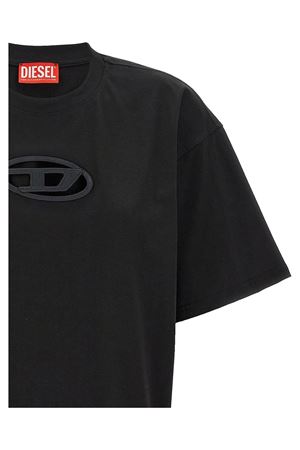 T-shirt T-Buxt-Crop-Out in cotone nero DIESEL | A150960NIAX9XX
