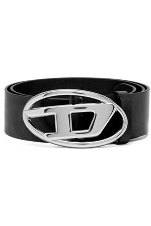 Black calf leather logo-buckle belt DIESEL | X08727PR666H6528