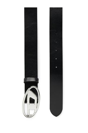 Black calf leather logo-buckle belt DIESEL | X08727PR666H6528