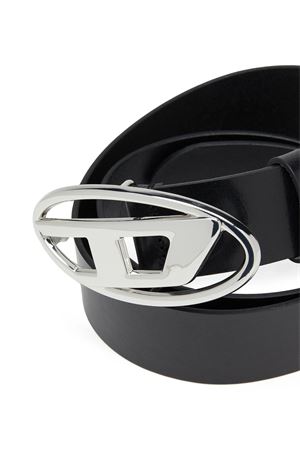 Black calf leather logo-buckle belt DIESEL | X08727PR666H6528