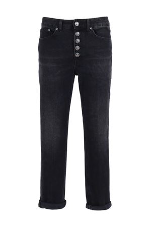 Jeans boyfriend cropped in cotone nero DONDUP | DP268BDS0369DLM3999