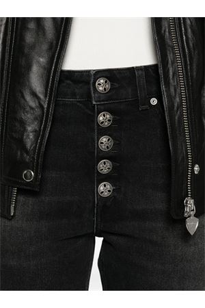Jeans boyfriend cropped in cotone nero DONDUP | DP268BDS0369DLM3999