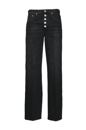 Jeans Jacklyn wide leg in denim nero DONDUP | DP427BDFE305DLM9999