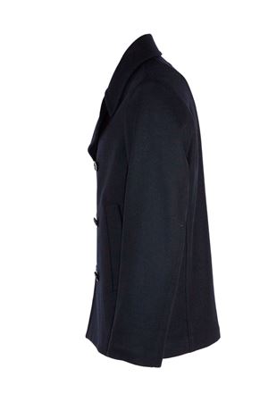 Double-breasted coat in blue wool and cashmere blend DONDUP | UJ922WF0168U890