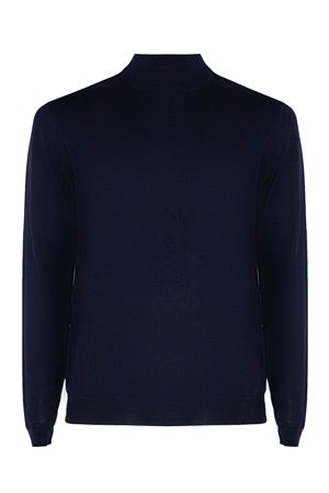 Dark blue wool and cotton blend turtle neck jumper DONDUP | UT256M00975U002890
