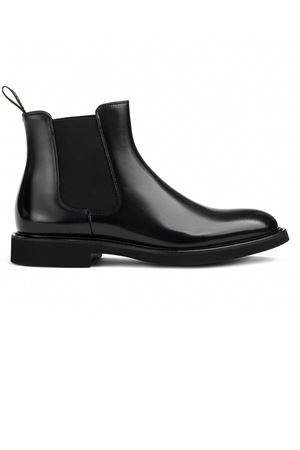 Total black leather beatles ankle boot DOUCAL'S | DU1343GENOUF007NN00.