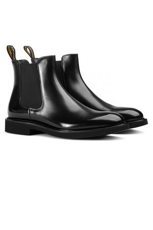 Total black leather beatles ankle boot DOUCAL'S | DU1343GENOUF007NN00.