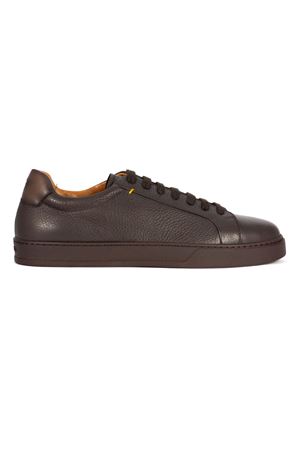 Brown tumbled leather sneaker DOUCAL'S | DU3483SPENPF797TM48.