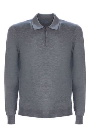 Grey merino wool polo shirt DRUMOHR | D0D149670