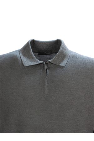 Grey merino wool polo shirt DRUMOHR | D0D149670