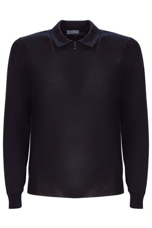 Black merino wool polo shirt DRUMOHR | D0D149690